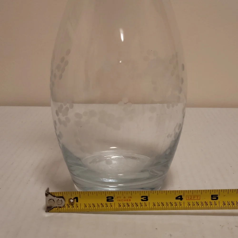 Vintage Etched Floral Teardrop Decanter with Stopper